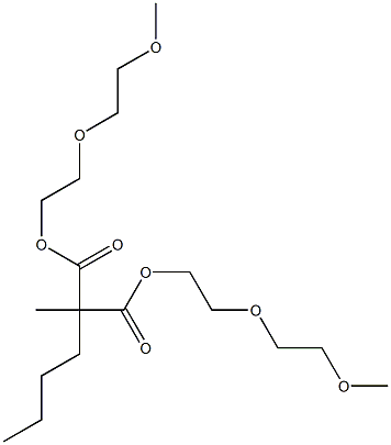 Butylmethylmalonic acid bis[2-(2-methoxyethoxy)ethyl] ester Struktur