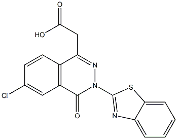 3-(2-Benzothiazolyl)-6-chloro-3,4-dihydro-4-oxophthalazine-1-acetic acid Struktur