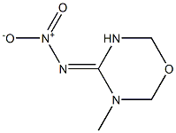 3-methyl-4-nitroimino-perhydro-1,3,5-oxadiazine Struktur