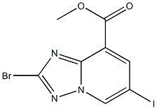 2-Bromo-6-iodo-[1,2,4]triazolo[1,5-a]pyridine-8-carboxylic acid methyl ester Struktur