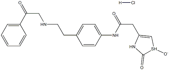 2-(1-Oxido-2-oxo-2,3-dihydrothiazol-4-yl)-N-(4-(2-((2-oxo-2-phenylethyl)amino)ethyl)phenyl)acetamide Hydrochloride Struktur