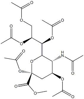 (1S,2R)-1-((2S,3R,4S,6R)-3-Acetamido-4,6-diacetoxy-6-(methoxycarbonyl)tetrahydro-2H-pyran-2-yl)propane-1,2,3-triyl Triacetate Struktur