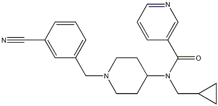 N-[1-(3-CYANOBENZYL)PIPERIDIN-4-YL]-N-(CYCLOPROPYLMETHYL)NICOTINAMIDE Struktur