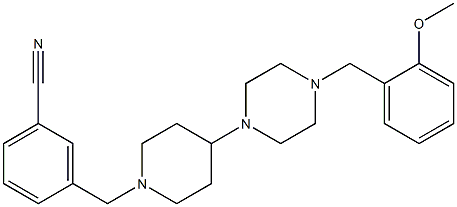 3-((4-[4-(2-METHOXYBENZYL)PIPERAZIN-1-YL]PIPERIDIN-1-YL)METHYL)BENZONITRILE Struktur