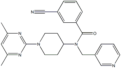 3-CYANO-N-[1-(4,6-DIMETHYLPYRIMIDIN-2-YL)PIPERIDIN-4-YL]-N-(PYRIDIN-3-YLMETHYL)BENZAMIDE Struktur