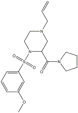 4-ALLYL-1-[(3-METHOXYPHENYL)SULFONYL]-2-(PYRROLIDIN-1-YLCARBONYL)PIPERAZINE Struktur