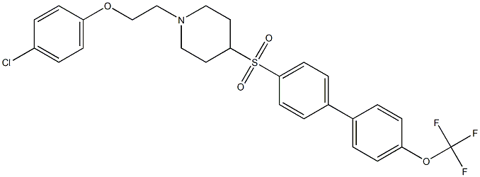 1-[2-(4-CHLOROPHENOXY)ETHYL]-4-([4'-(TRIFLUOROMETHOXY)BIPHENYL-4-YL]SULFONYL)PIPERIDINE Struktur