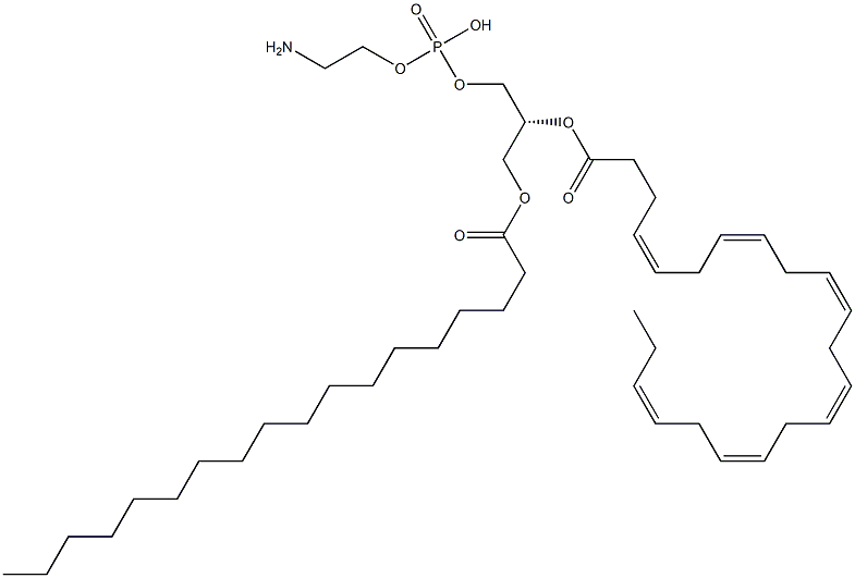 2-aminoethoxy-[(2R)-2-[(4Z,7Z,10Z,13Z,16Z,19Z)-docosa-4,7,10,13,16,19-hexaenoyl]oxy-3-octadecanoyloxy-propoxy]phosphinic acid Struktur