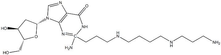 2-(4,9,13-triazatridecyl)-2'-deoxyguanosine Struktur