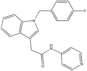 N-(pyridin-4-yl)-(1-(4-fluorobenzyl)indol-3-yl)acetamide Struktur