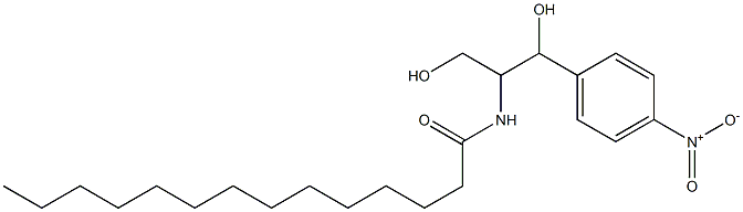 N-(1-(4-nitrophenyl)-1,3-dihydroxyprop-2-yl)tetradecanamide Struktur