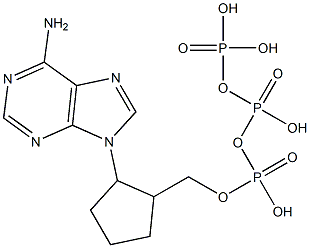 1-(6-aminopurin-9-yl)-2-(hydroxymethyl)cyclopentane triphosphate Struktur