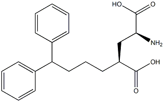 (2S,4S)-2-amino-4-(4,4-diphenylbutyl)pentanedioic acid Struktur