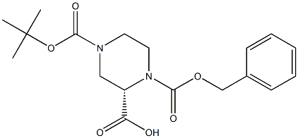 (S)-1,2,4-Piperazinetricarboxylic acid, 4-(1,1-dimethylethyl) 1-(phenylmethyl) ester Struktur