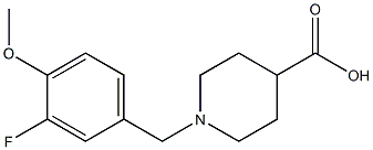 1-(3-fluoro-4-methoxybenzyl)piperidine-4-carboxylic acid Struktur