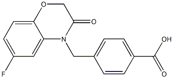 4-((6-fluoro-2,3-dihydro-3-oxobenzo[b][1,4]oxazin-4-yl)methyl)benzoic acid Struktur