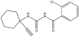 N-(2-chlorobenzoyl)-N'-(1-eth-1-ynylcyclohexyl)urea Struktur