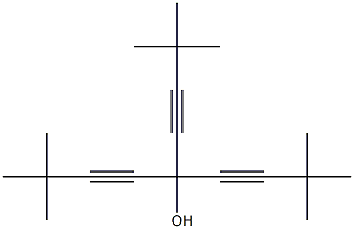 5-(3,3-dimethylbut-1-ynyl)-2,2,8,8-tetramethylnona-3,6-diyn-5-ol Struktur