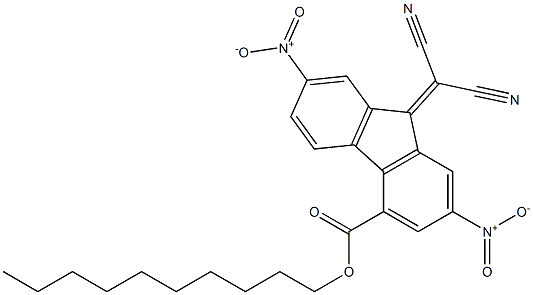 decyl 9-(dicyanomethylidene)-2,7-dinitro-9H-fluorene-4-carboxylate Struktur