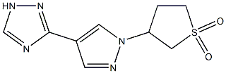 3-[4-(1H-1,2,4-triazol-3-yl)-1H-pyrazol-1-yl]tetrahydro-1H-1lambda~6~-thiophene-1,1-dione Struktur