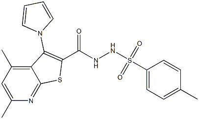 N'-{[4,6-dimethyl-3-(1H-pyrrol-1-yl)thieno[2,3-b]pyridin-2-yl]carbonyl}-4-methylbenzenesulfonohydrazide Struktur