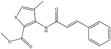 methyl 4-methyl-3-{[(E)-3-phenyl-2-propenoyl]amino}-2-thiophenecarboxylate Struktur