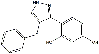 4-(4-phenoxy-1H-pyrazol-3-yl)benzene-1,3-diol Struktur