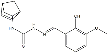 N1-bicyclo[2.2.1]hept-5-en-2-yl-2-(2-hydroxy-3-methoxybenzylidene)hydrazine -1-carbothioamide Struktur