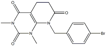 8-(4-bromobenzyl)-1,3-dimethyl-5,8-dihydropyrido[2,3-d]pyrimidine-2,4,7(1H,3H,6H)-trione Struktur