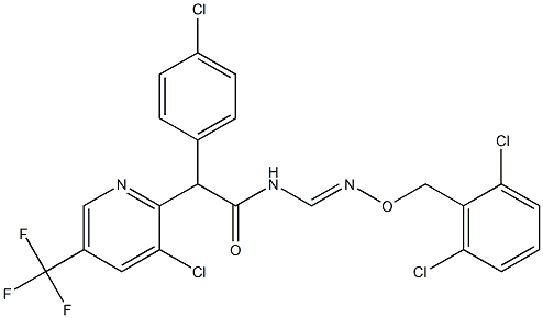 2-(4-chlorophenyl)-2-[3-chloro-5-(trifluoromethyl)-2-pyridinyl]-N-({[(2,6-dichlorobenzyl)oxy]imino}methyl)acetamide Struktur