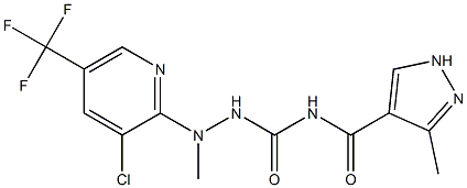 N-({2-[3-chloro-5-(trifluoromethyl)-2-pyridinyl]-2-methylhydrazino}carbonyl)-3-methyl-1H-pyrazole-4-carboxamide Struktur