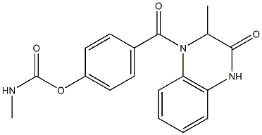 4-{[2-methyl-3-oxo-3,4-dihydro-1(2H)-quinoxalinyl]carbonyl}phenyl N-methylcarbamate Struktur