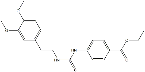 ethyl 4-({[(3,4-dimethoxyphenethyl)amino]carbothioyl}amino)benzoate Struktur