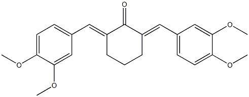 2,6-di(3,4-dimethoxybenzylidene)cyclohexan-1-one Struktur