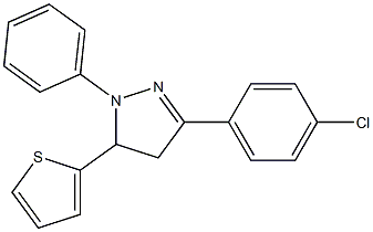 3-(4-chlorophenyl)-1-phenyl-5-(2-thienyl)-4,5-dihydro-1H-pyrazole Struktur