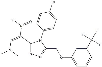 N-[2-(4-(4-chlorophenyl)-5-{[3-(trifluoromethyl)phenoxy]methyl}-4H-1,2,4-triazol-3-yl)-2-nitrovinyl]-N,N-dimethylamine Struktur