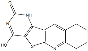 4-hydroxy-7,8,9,10-tetrahydropyrimido[4',5':4,5]thieno[2,3-b]quinolin-2(1H)-one Struktur