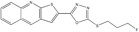 2-{5-[(3-fluoropropyl)sulfanyl]-1,3,4-oxadiazol-2-yl}thieno[2,3-b]quinoline Struktur