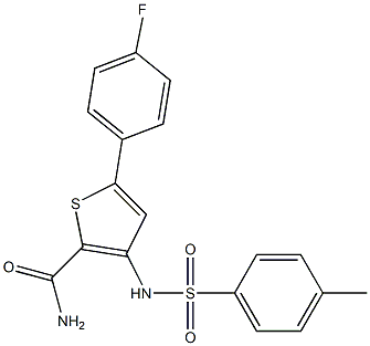 5-(4-fluorophenyl)-3-{[(4-methylphenyl)sulfonyl]amino}thiophene-2-carboxamide Struktur