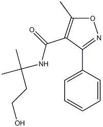 N4-(3-hydroxy-1,1-dimethylpropyl)-5-methyl-3-phenylisoxazole-4-carboxamide Struktur