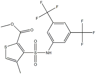 methyl 3-{[3,5-di(trifluoromethyl)anilino]sulfonyl}-4-methylthiophene-2-carboxylate Struktur