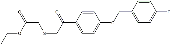 ethyl 2-[(2-{4-[(4-fluorobenzyl)oxy]phenyl}-2-oxoethyl)thio]acetate Struktur