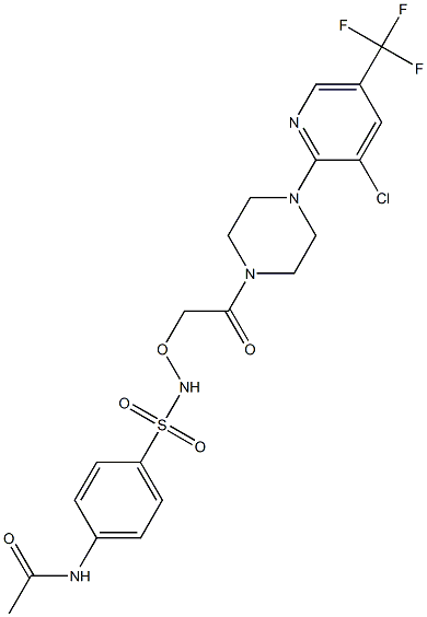 N-(4-{[(2-{4-[3-chloro-5-(trifluoromethyl)-2-pyridinyl]piperazino}-2-oxoethoxy)amino]sulfonyl}phenyl)acetamide Struktur