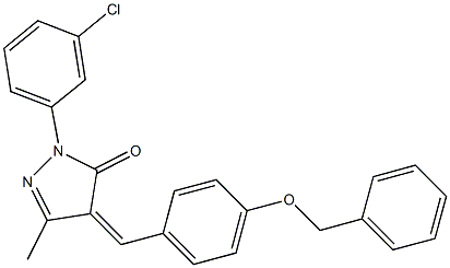 4-[4-(benzyloxy)benzylidene]-1-(3-chlorophenyl)-3-methyl-4,5-dihydro-1H-pyrazol-5-one Struktur