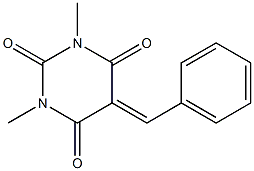 5-benzylidene-1,3-dimethylhexahydropyrimidine-2,4,6-trione Struktur