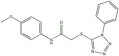 N-(4-methoxyphenyl)-2-[(1-phenyl-1H-1,2,3,4-tetraazol-5-yl)sulfanyl]acetamide Struktur