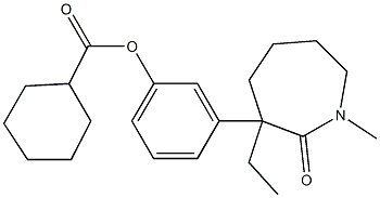 3-(3-ethyl-1-methyl-2-oxoazepan-3-yl)phenyl cyclohexane-1-carboxylate Struktur