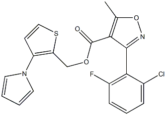 [3-(1H-pyrrol-1-yl)-2-thienyl]methyl 3-(2-chloro-6-fluorophenyl)-5-methylisoxazole-4-carboxylate Struktur