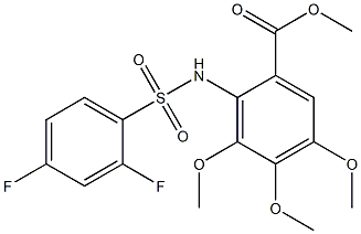 methyl 2-{[(2,4-difluorophenyl)sulfonyl]amino}-3,4,5-trimethoxybenzoate Struktur