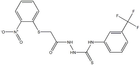 N1-[3-(trifluoromethyl)phenyl]-2-{2-[(2-nitrophenyl)thio]acetyl}hydrazine-1-carbothioamide Struktur